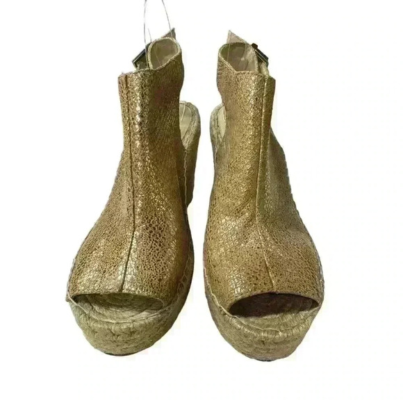 Kenneth Cole New York Olivia Wedge Sandal 3” Jute Heel Buckle Strap Peep Toe 9 - Picture 3 of 10